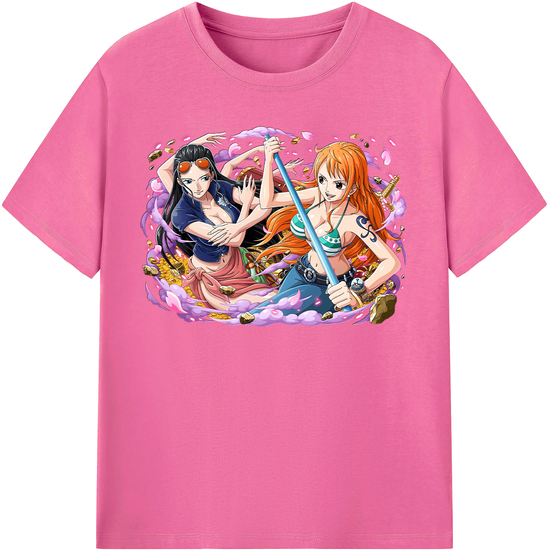 ワンピース ニコ・ロビン ONE PIECE Nico Robin レディースカジュアルプリントTシャツ（綿100％）